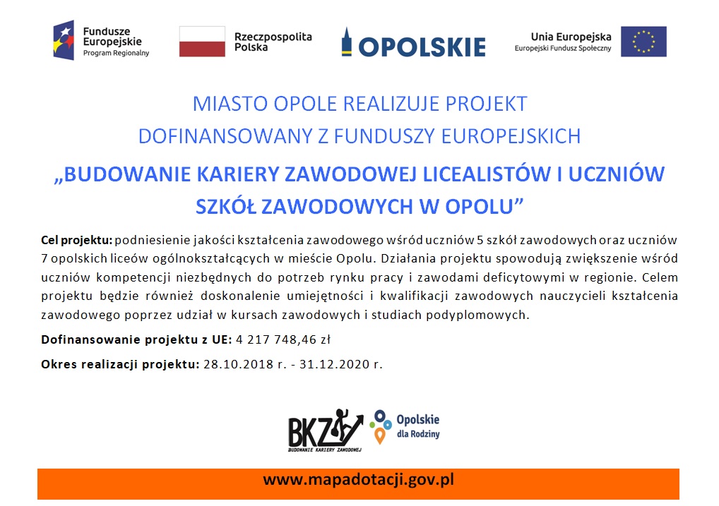 logo projekty budowanie kariery zawodowej tablica informacyjna